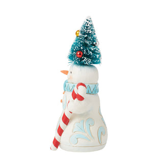 Jim Shore Heartwood Creek: Pint Sized Snowman With Sisal Tree Hat Figurine sparkle-castle