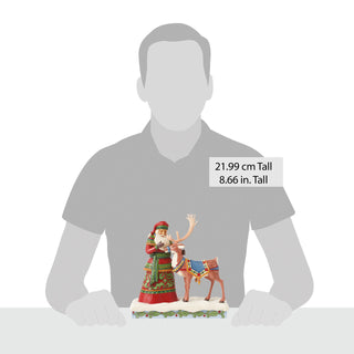 Jim Shore Heartwood Creek: Santa Standing With Reindeer Figurine sparkle-castle