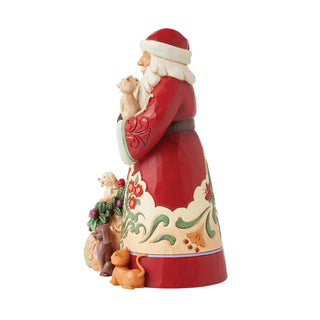 Jim Shore Heartwood Creek: Santa With Pet Cats & Dogs Figurine sparkle-castle