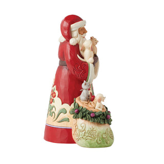 Jim Shore Heartwood Creek: Santa With Pet Cats & Dogs Figurine sparkle-castle