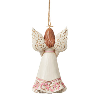 Jim Shore Heartwood Creek: The Rose Praying Hands Angel Hanging Ornament sparkle-castle
