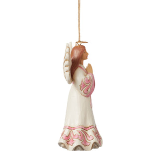 Jim Shore Heartwood Creek: The Rose Praying Hands Angel Hanging Ornament sparkle-castle