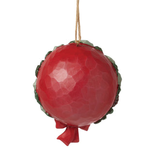 Jim Shore Heartwood Creek: Wreath Santa and Deer Hanging Ornament sparkle-castle