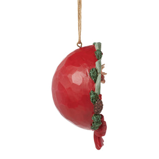 Jim Shore Heartwood Creek: Wreath Santa and Deer Hanging Ornament sparkle-castle