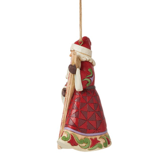 Jim Shore Heartwood Creek: Santa Holding Porch Board Hanging Ornament sparkle-castle