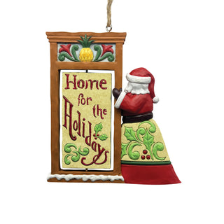 Jim Shore Heartwood Creek: Santa Standing In Doorway Rotating Hanging Ornament sparkle-castle