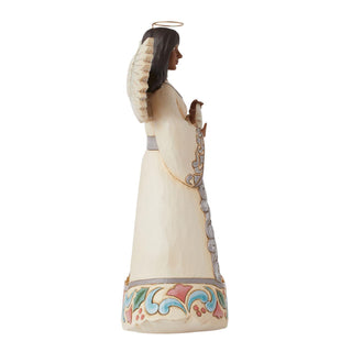 Jim Shore Heartwood Creek: White Woodland LED Open Scene African American Nativity Angel Figurine sparkle-castle