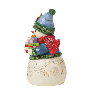 Jim Shore Heartwood Creek: Snowman with Gifts Figurine sparkle-castle