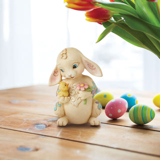 Jim Shore Heartwood Creek: Bunny With Chick Mini Figurine sparkle-castle