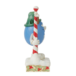 Jim Shore M&M'S: Blue M&M With North Pole Sign Figurine - SIGNED sparkle-castle