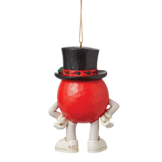 Jim Shore M&M's: Red M&M With Top Hat Hanging Ornament sparkle-castle