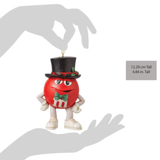 Jim Shore M&M's: Red M&M With Top Hat Hanging Ornament sparkle-castle