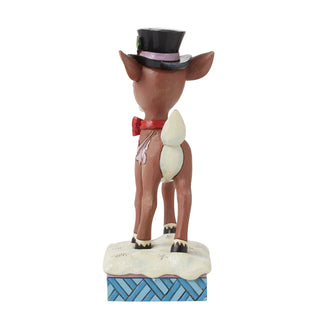 Jim Shore Rudolph Traditions: Rudolph Wearing Top Hat and Bowtie Figurine sparkle-castle