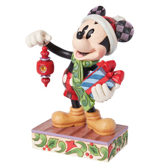 Jim Shore Disney Traditions: Holiday Kickoff Limited Edition Santa Mickey Figurine sparkle-castle
