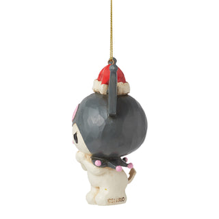 Jim Shore Sanrio: Kuromi In Santa Hat Hanging Ornament sparkle-castle