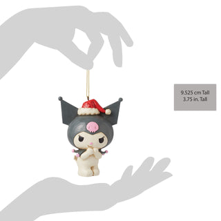 Jim Shore Sanrio: Kuromi In Santa Hat Hanging Ornament sparkle-castle