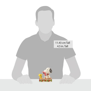 Jim Shore Peanuts: Woodstock & Snoopy With Nose Through Heart Figurine sparkle-castle
