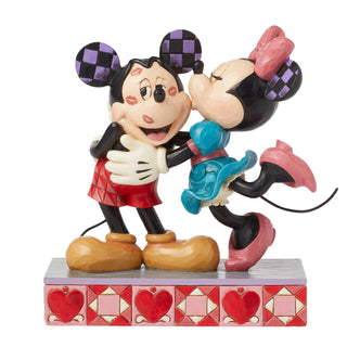 Jim Shore Disney Traditions: Minnie Kissing Mickey Figurine sparkle-castle