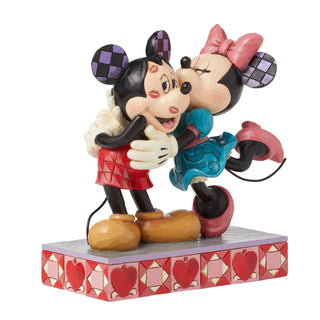 Jim Shore Disney Traditions: Minnie Kissing Mickey Figurine sparkle-castle