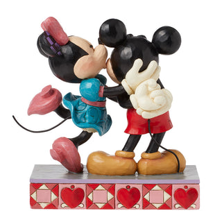 Jim Shore Disney Traditions: Minnie Kissing Mickey Figurine sparkle-castle