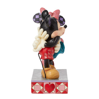 Jim Shore Disney Traditions: Minnie Kissing Mickey Figurine sparkle-castle