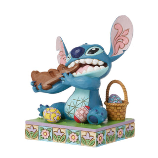 Jim Shore Disney Traditions: Stitch Eating Chocolate Easter Bunny Figurine sparkle-castle