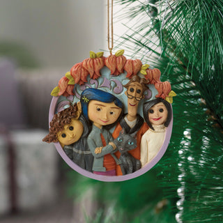 Jim Shore Coraline: Group Pose Coin Hanging Ornament sparkle-castle