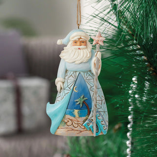 Jim Shore Heartwood Creek: Coastal Santa with Starfish Hanging Ornament sparkle-castle