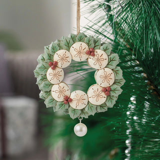 Jim Shore Heartwood Creek: Sand Dollar Wreath Hanging Ornament sparkle-castle