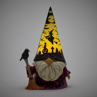 Jim Shore Heartwood Creek: Wizard Gnome With LED Scene Hat Figurine sparkle-castle