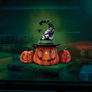 Jim Shore Heartwood Creek: Joined Jack-O-Lanterns Lit Figurine sparkle-castle