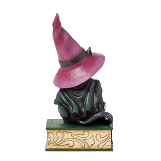 Jim Shore Heartwood Creek: Black Cat Sitting on a Book of Spells Figurine sparkle-castle