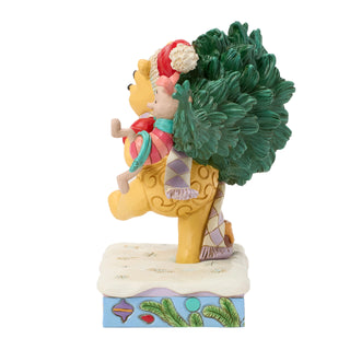 Jim Shore Disney Traditions: Pooh and Piglet Christmas Tree Figurine sparkle-castle