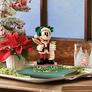 Jim Shore Disney Traditions: Santa Mickey with List Figurine sparkle-castle