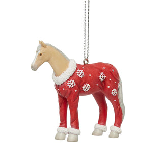 Trail of Painted Ponies: Christmas Pajamas Hanging Ornament sparkle-castle