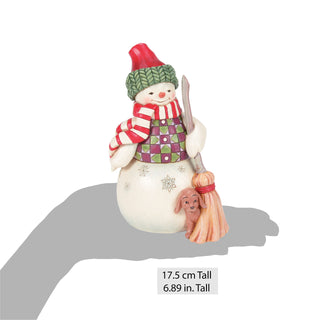 Jim Shore Heartwood Creek: Snowman with Dog Peeking Figurine sparkle-castle