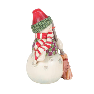 Jim Shore Heartwood Creek: Snowman with Dog Peeking Figurine sparkle-castle