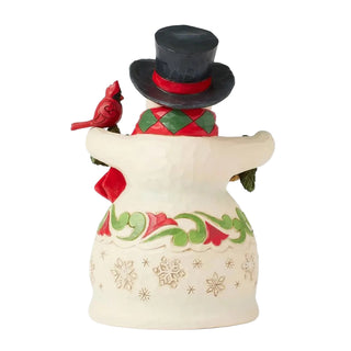 Jim Shore Heartwood Creek: Snowman With Garland & Cardinal Figurine sparkle-castle