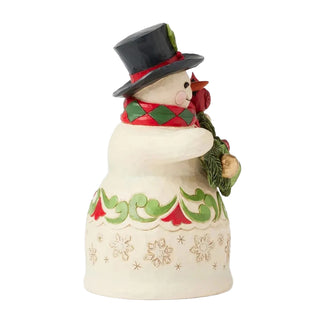 Jim Shore Heartwood Creek: Snowman With Garland & Cardinal Figurine sparkle-castle