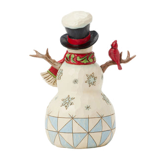 Jim Shore Heartwood Creek: Snowman With Cardinal & Twig Arms Figurine sparkle-castle