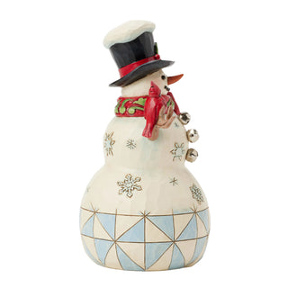 Jim Shore Heartwood Creek: Snowman With Cardinal & Twig Arms Figurine sparkle-castle