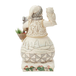 Jim Shore Heartwood Creek: White Woodland Snowman With Basket Figurine sparkle-castle