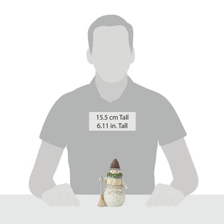 Jim Shore Heartwood Creek: White Woodland Snowman With Pinecone Hat Figurine sparkle-castle