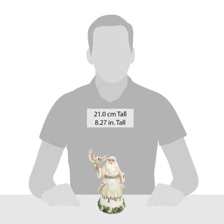 Jim Shore Heartwood Creek: White Woodland Santa with Owl Figurine sparkle-castle