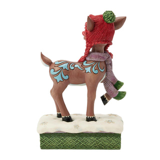 Jim Shore Rudolph Traditions: Rudolph with Knit Hat Figurine sparkle-castle