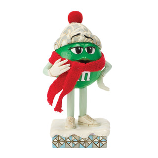Jim Shore M&M'S: Green M&M With Scarf Figurine sparkle-castle