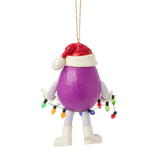 Jim Shore M&M's: Purple M&M With Strand of Lights Hanging Ornament sparkle-castle