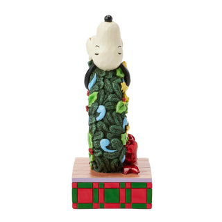 Jim Shore Peanuts: Snoopy Sleeping on LED Wreath Figurine sparkle-castle