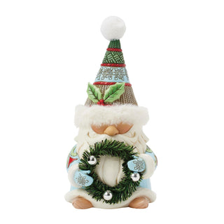 Jim Shore Heartwood Creek: Gnome Wreath & Fur Hat Figurine sparkle-castle