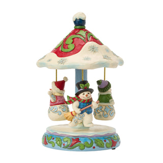 Jim Shore Heartwood Creek: Rotating Snowman Carousel Figurine sparkle-castle